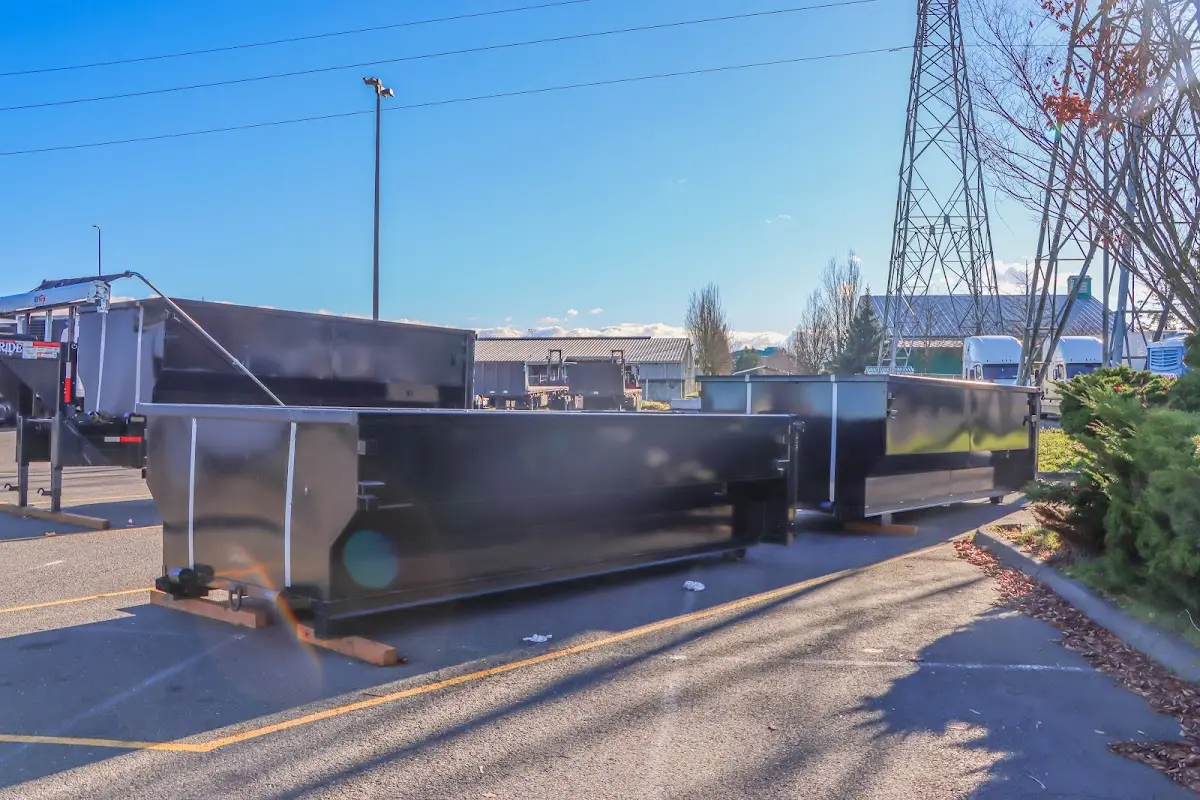Roll-off dumpster ready for waste disposal at job site for Roofing Dumpster Rental in Chatham